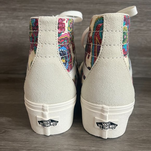 Vans Sk8-Hi Tapered Paisley Bloom Turtledove Platform Women's NWB - Picture 6 of 8